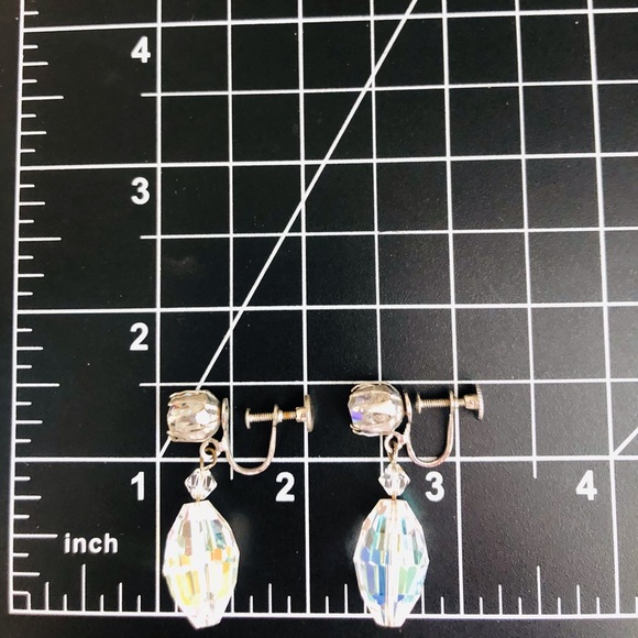 Vintage Aurora Borealis Deco Crystal Earrings 💎 💎 - Picture 7 of 9